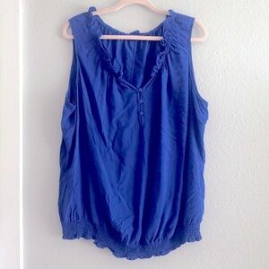 a.n.a Cobalt Blue Rayon Sleeveless Blouse size 3X